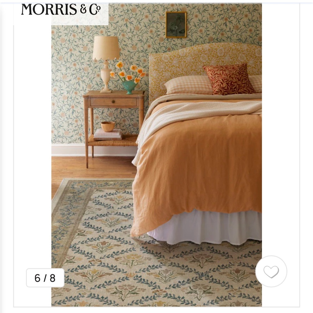 Ruggable 5 X 7 Morris & Co Bellflowers Ivory & Gold Rug